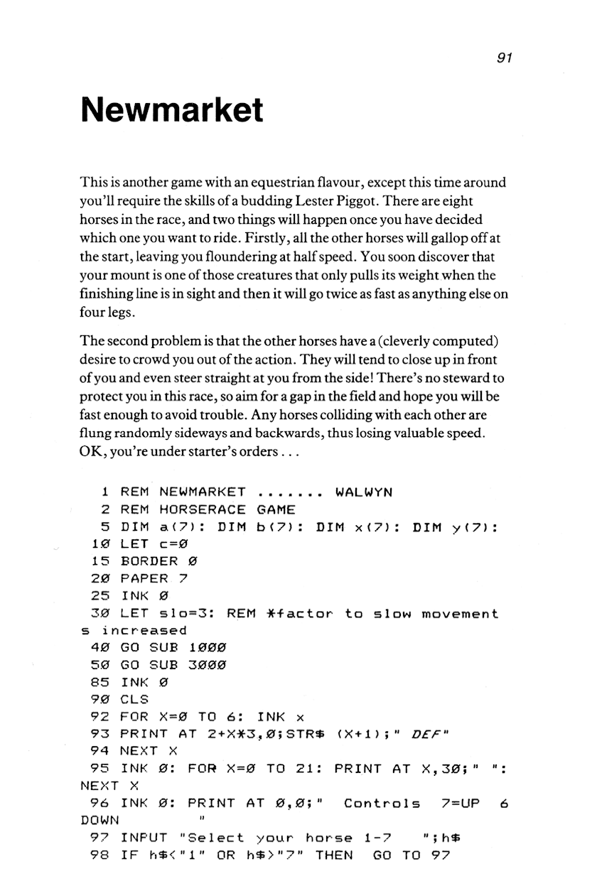 60 Programs For The Sinclair ZX Spectrum - Page 91