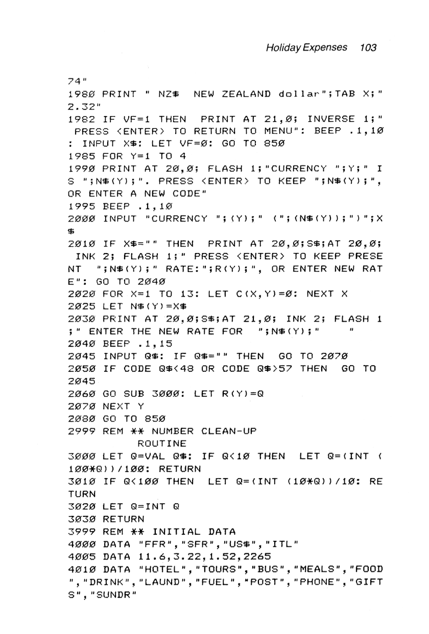 60 Programs For The Sinclair ZX Spectrum - Page 103