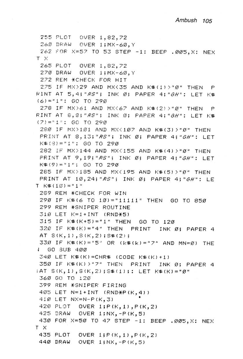 60 Programs For The Sinclair ZX Spectrum - Page 105
