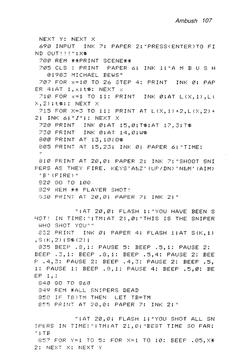 60 Programs For The Sinclair ZX Spectrum - Page 107