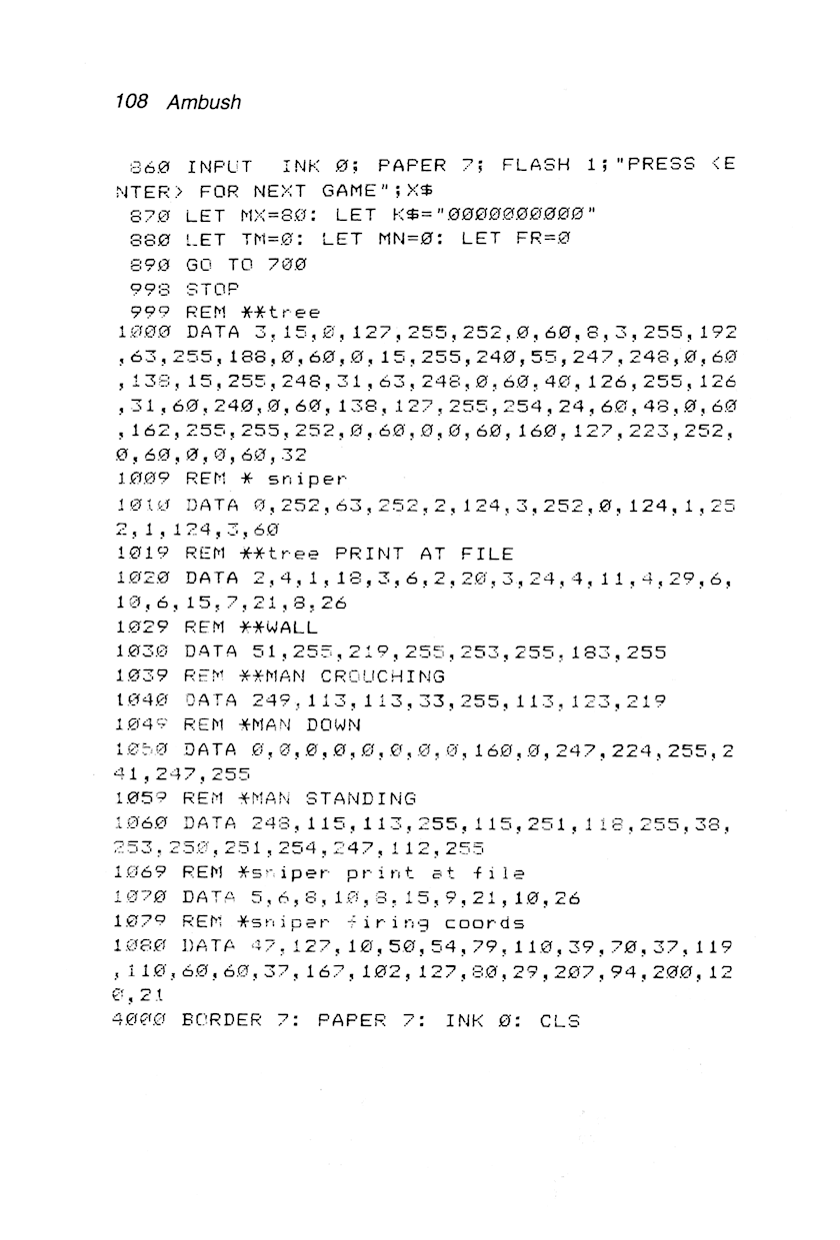 60 Programs For The Sinclair ZX Spectrum - Page 108