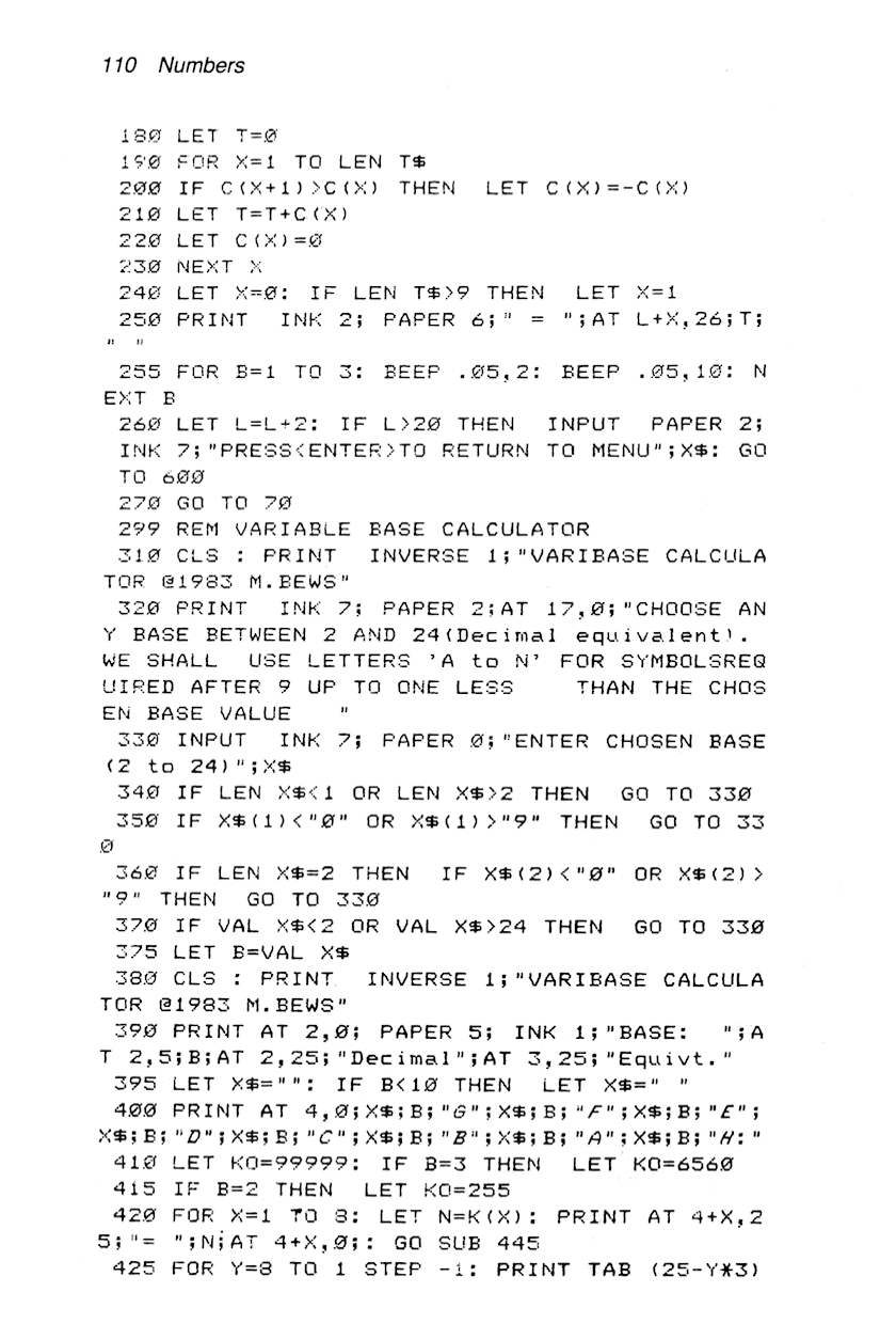 60 Programs For The Sinclair ZX Spectrum - Page 110