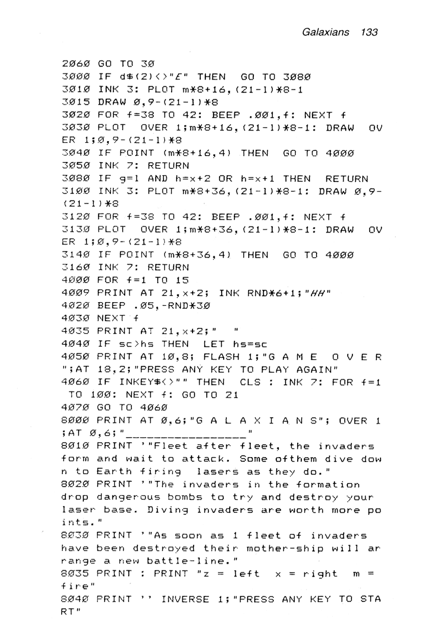 60 Programs For The Sinclair ZX Spectrum - Page 133