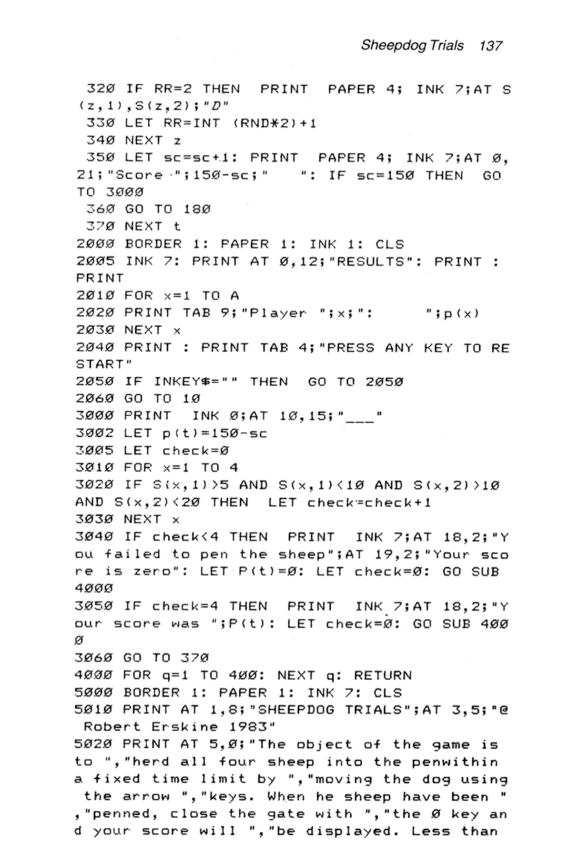 60 Programs For The Sinclair ZX Spectrum - Page 137