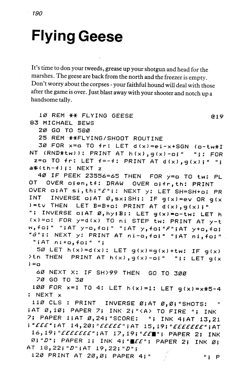 60 Programs For The Sinclair ZX Spectrum - Page 190