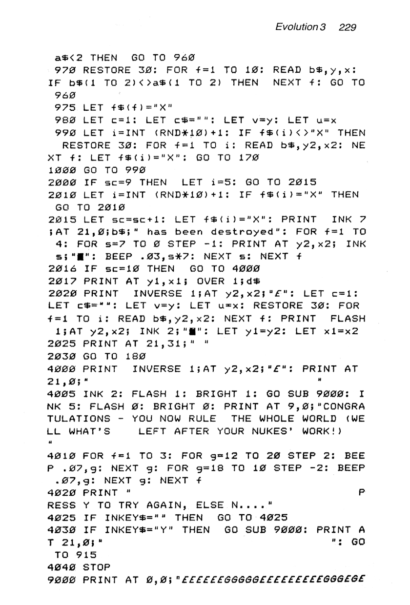60 Programs For The Sinclair ZX Spectrum - Page 229
