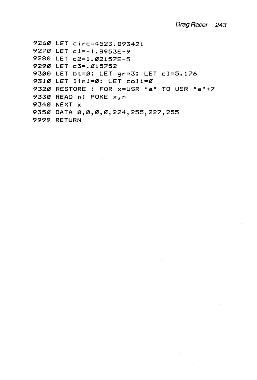 60 Programs For The Sinclair ZX Spectrum - Page 243