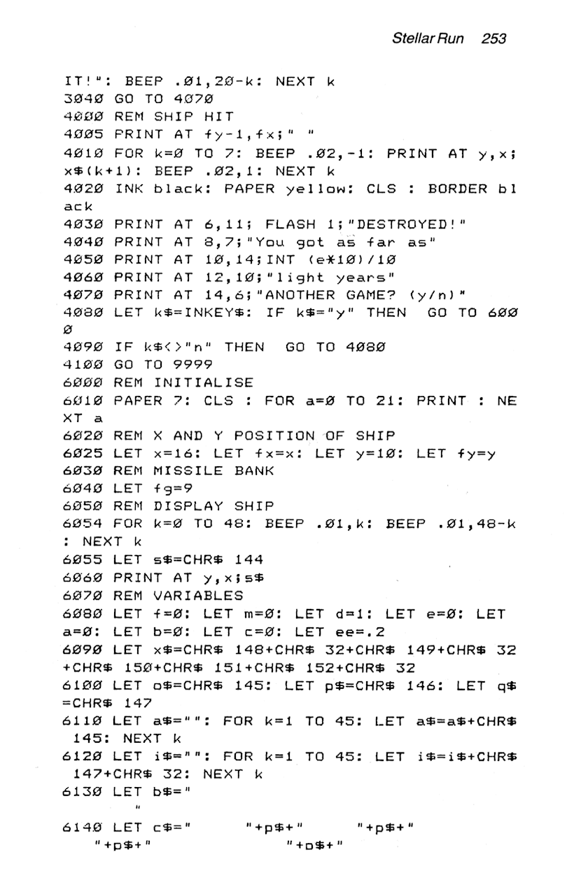 60 Programs For The Sinclair ZX Spectrum - Page 253