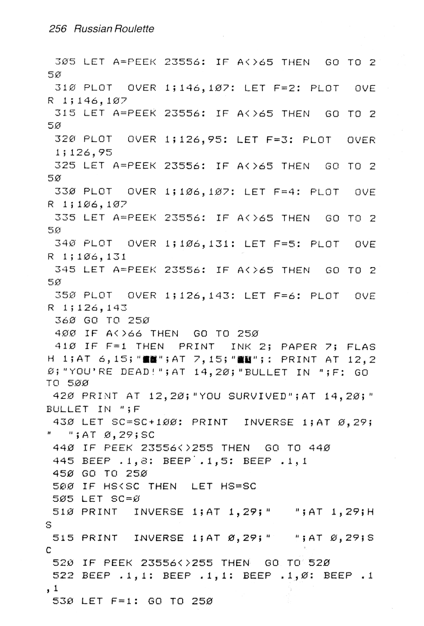 60 Programs For The Sinclair ZX Spectrum - Page 256