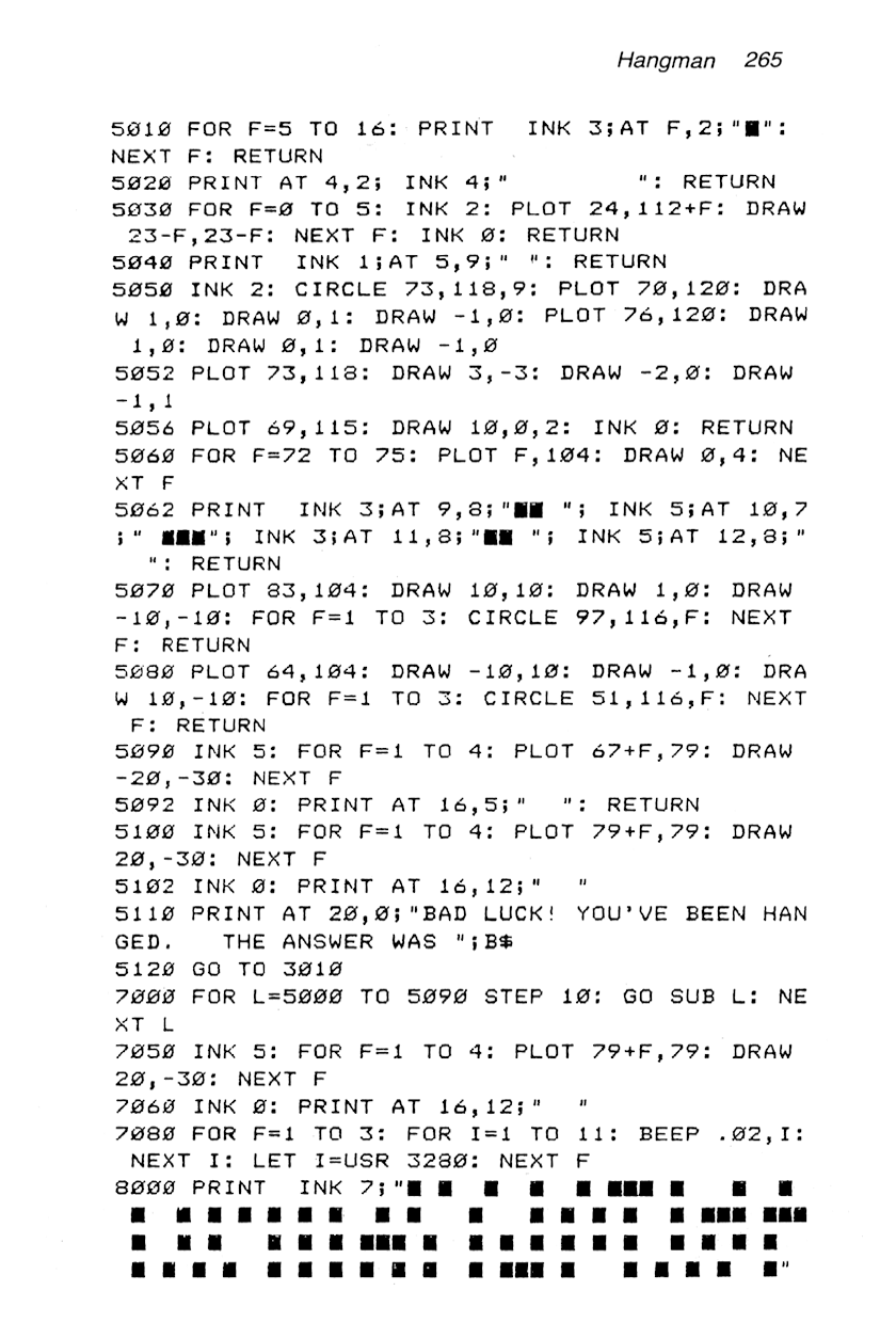 60 Programs For The Sinclair ZX Spectrum - Page 265