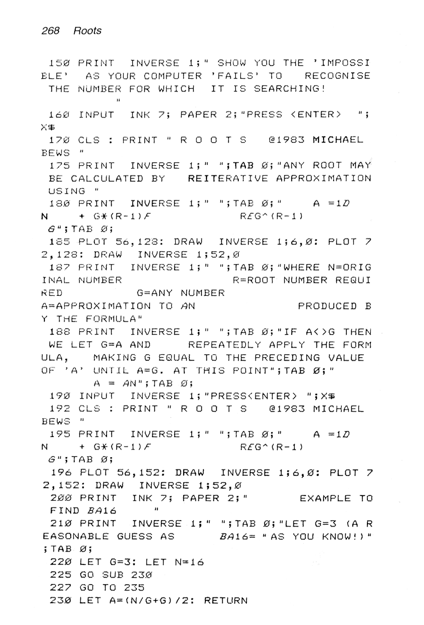 60 Programs For The Sinclair ZX Spectrum - Page 268