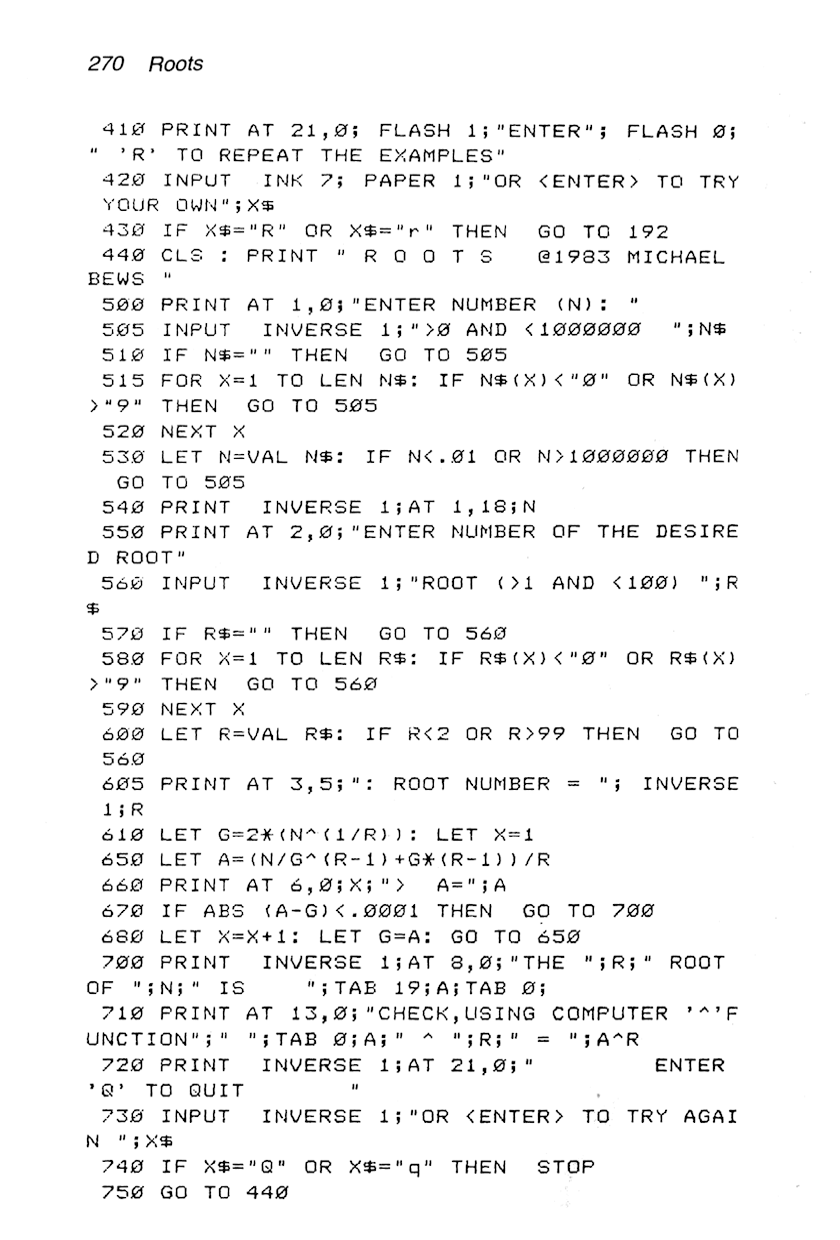 60 Programs For The Sinclair ZX Spectrum - Page 270