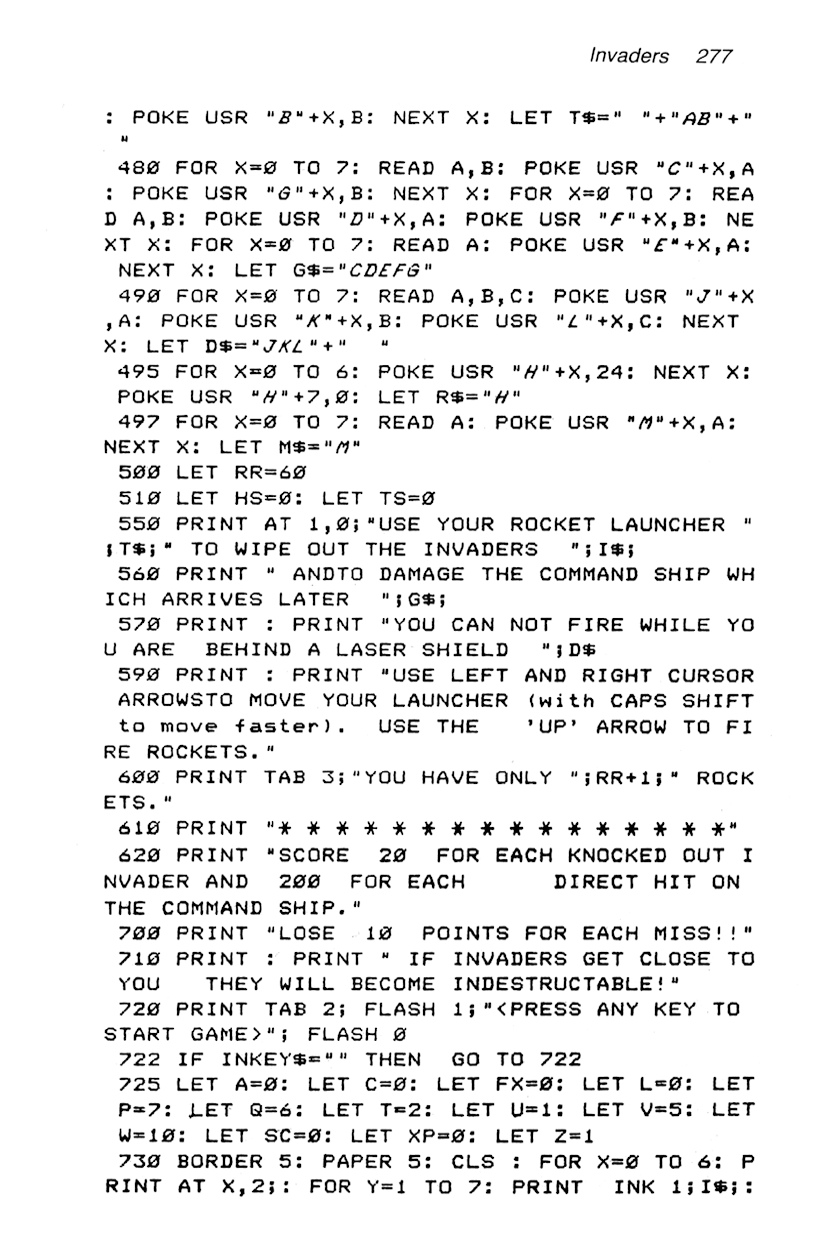 60 Programs For The Sinclair ZX Spectrum - Page 277