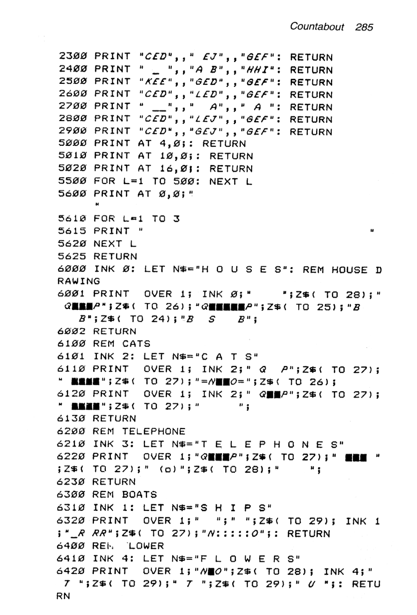 60 Programs For The Sinclair ZX Spectrum - Page 285