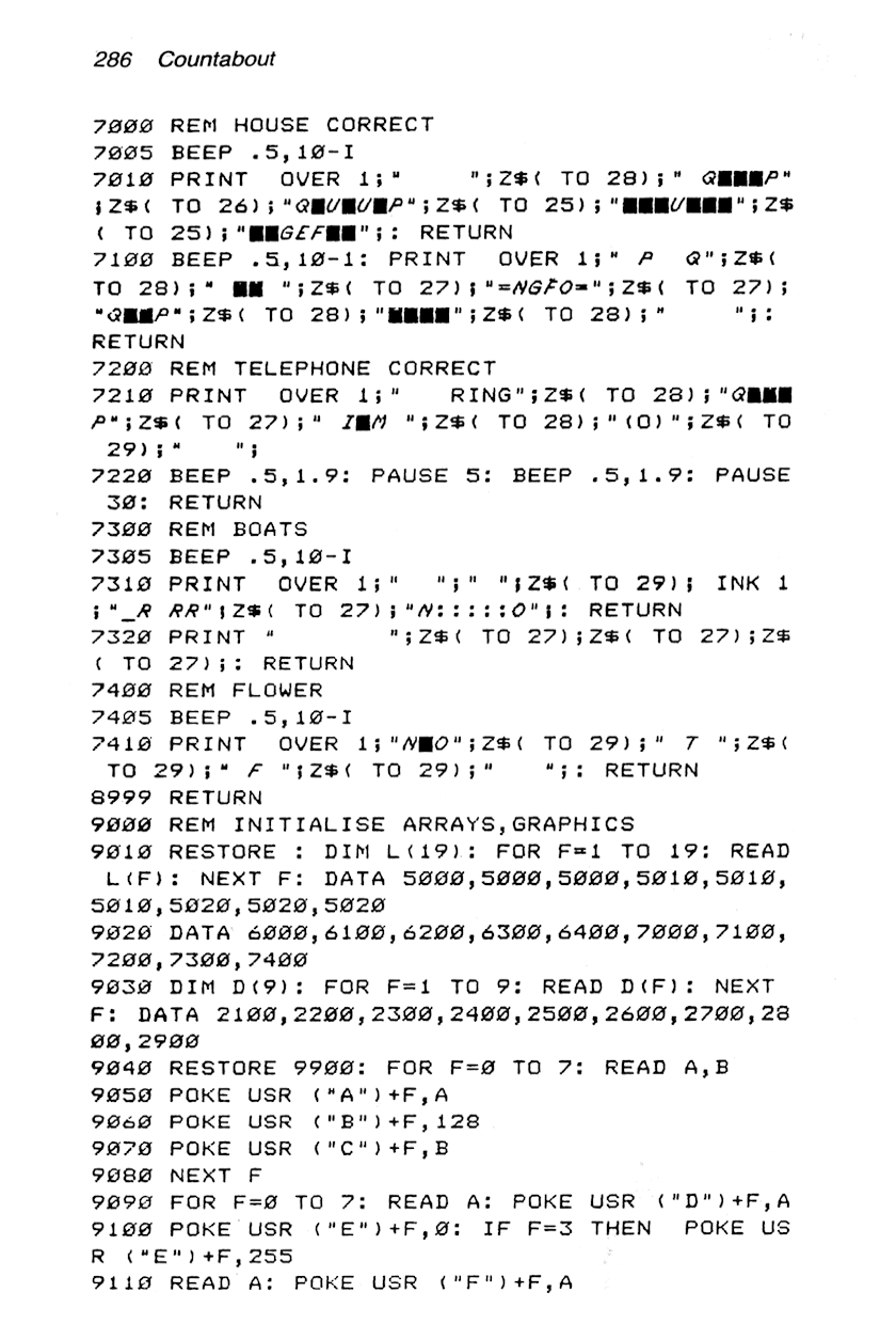 60 Programs For The Sinclair ZX Spectrum - Page 286