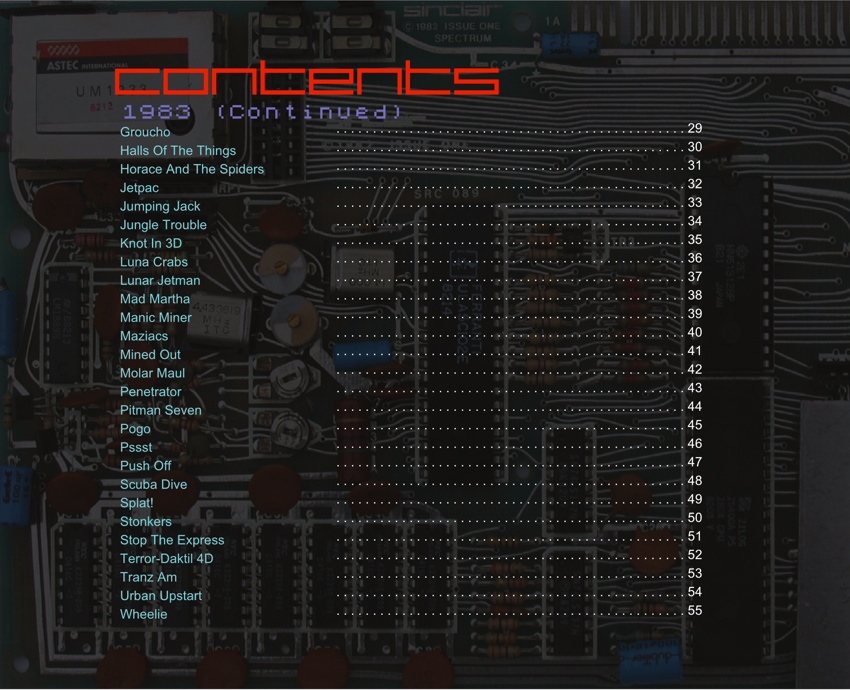 The ZX Spectrum Book - 1982 to 199X - Contents 2