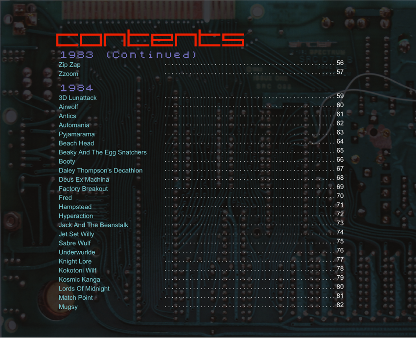 The ZX Spectrum Book - 1982 to 199X - Contents 3