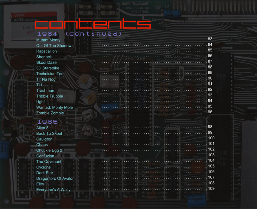 The ZX Spectrum Book - 1982 to 199X - Contents 4