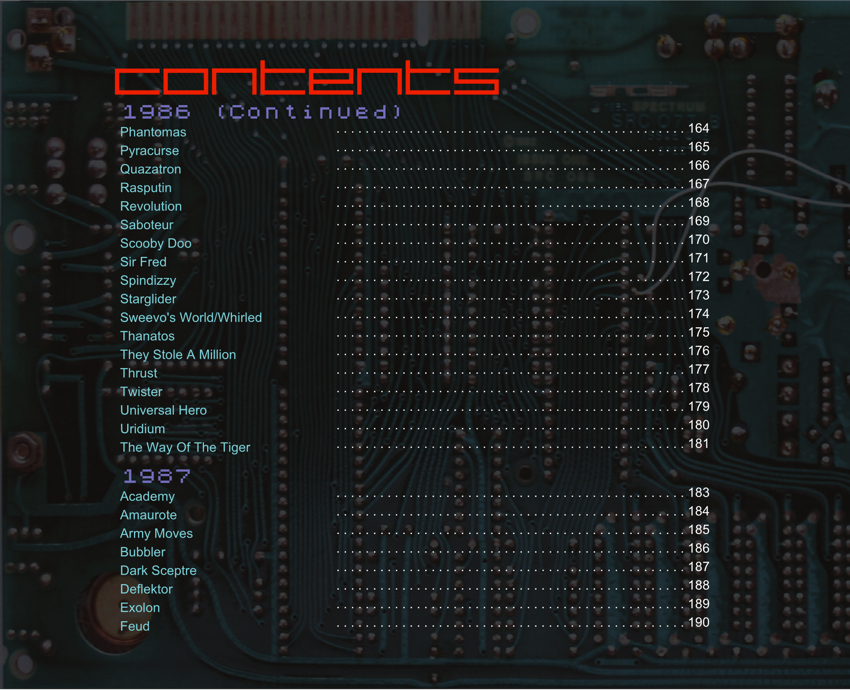 The ZX Spectrum Book - 1982 to 199X - Contents 7