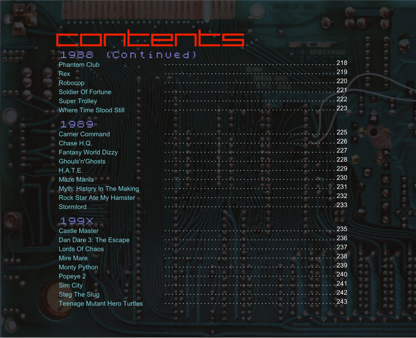 The ZX Spectrum Book - 1982 to 199X - Contents 9