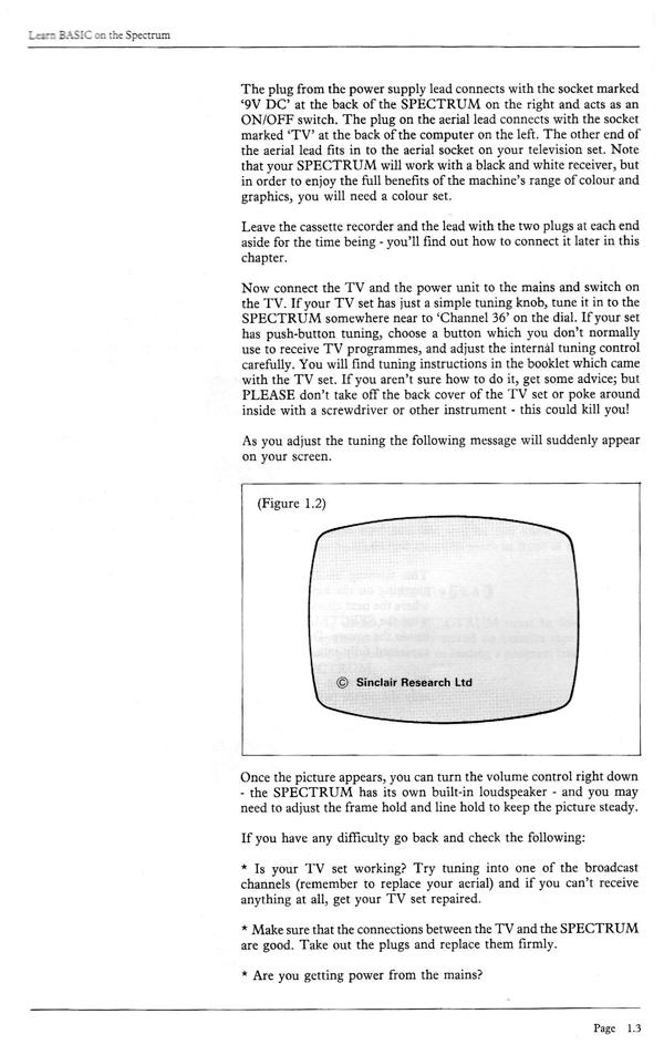 Learn BASIC on the Spectrum - Chapter 1.3