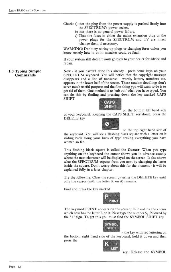 Learn BASIC on the Spectrum - Chapter 1.4