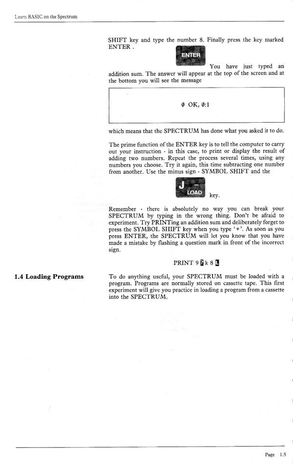 Learn BASIC on the Spectrum - Chapter 1.5