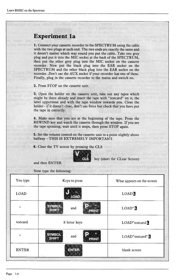 Learn BASIC on the Spectrum - Chapter 1.6