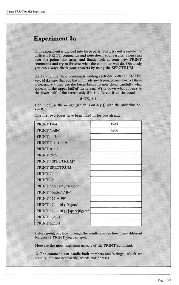 Learn BASIC on the Spectrum - Chapter 3.3