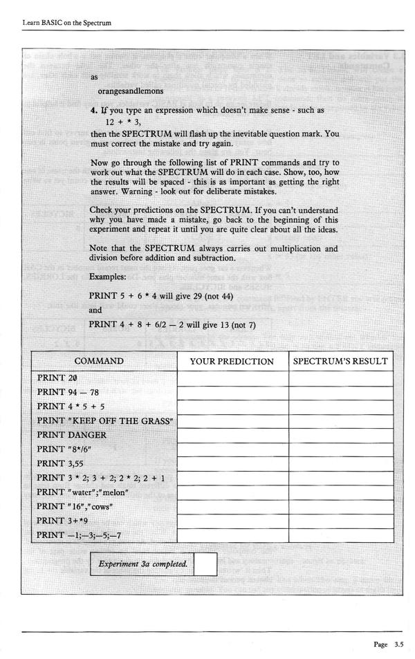 Learn BASIC on the Spectrum - Chapter 3.5