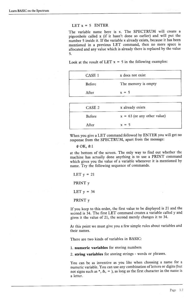 Learn BASIC on the Spectrum - Chapter 3.7