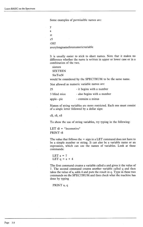 Learn BASIC on the Spectrum - Chapter 3.8