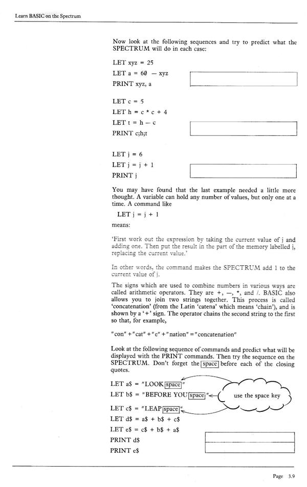 Learn BASIC on the Spectrum - Chapter 3.9