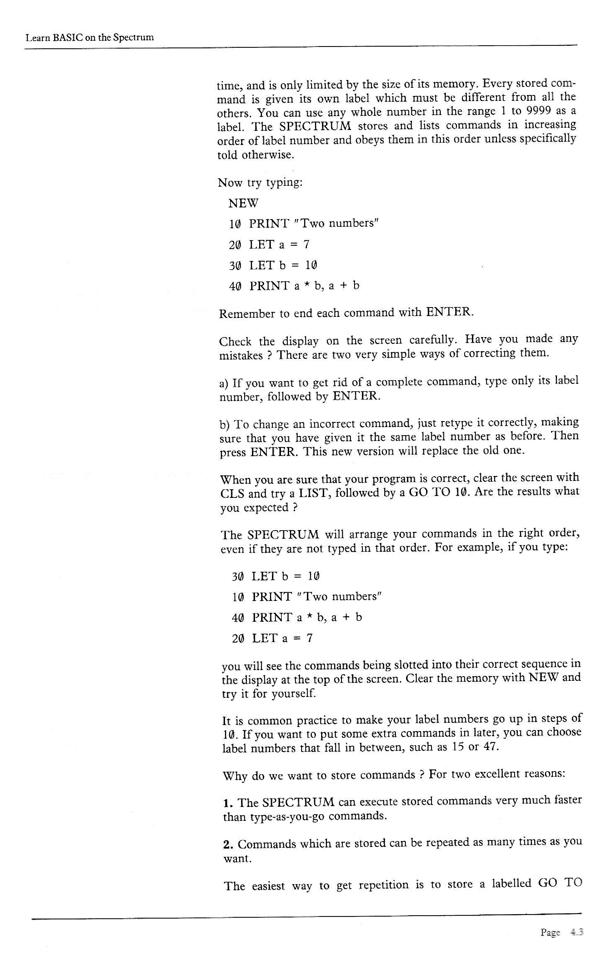 Learn BASIC on the Spectrum - Chapter 4.3