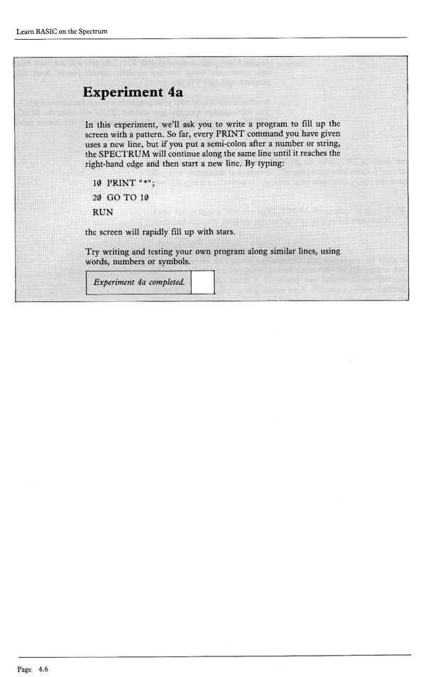 Learn BASIC on the Spectrum - Chapter 4.6