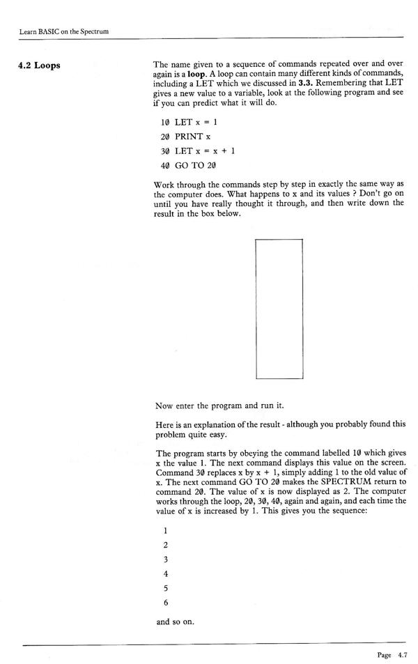 Learn BASIC on the Spectrum - Chapter 4.7