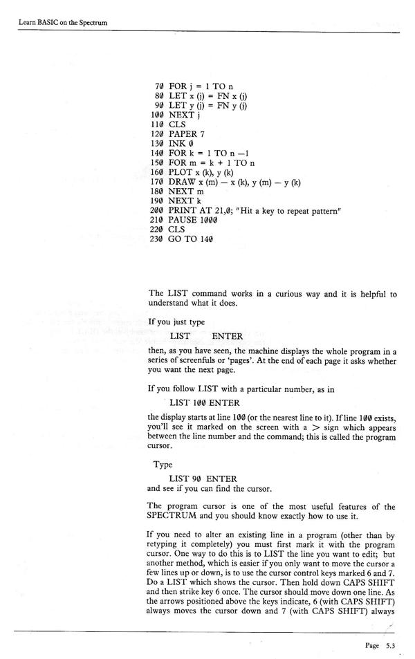 Learn BASIC on the Spectrum - Chapter 5.3