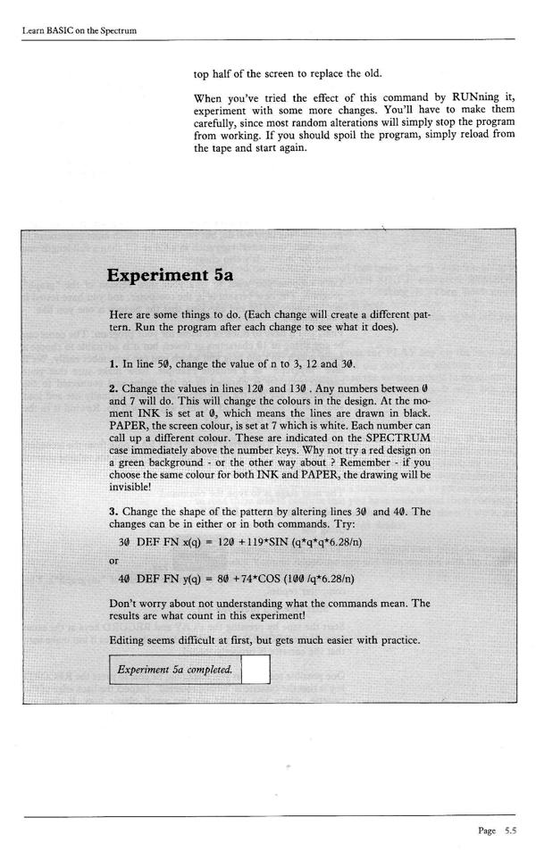 Learn BASIC on the Spectrum - Chapter 5.5