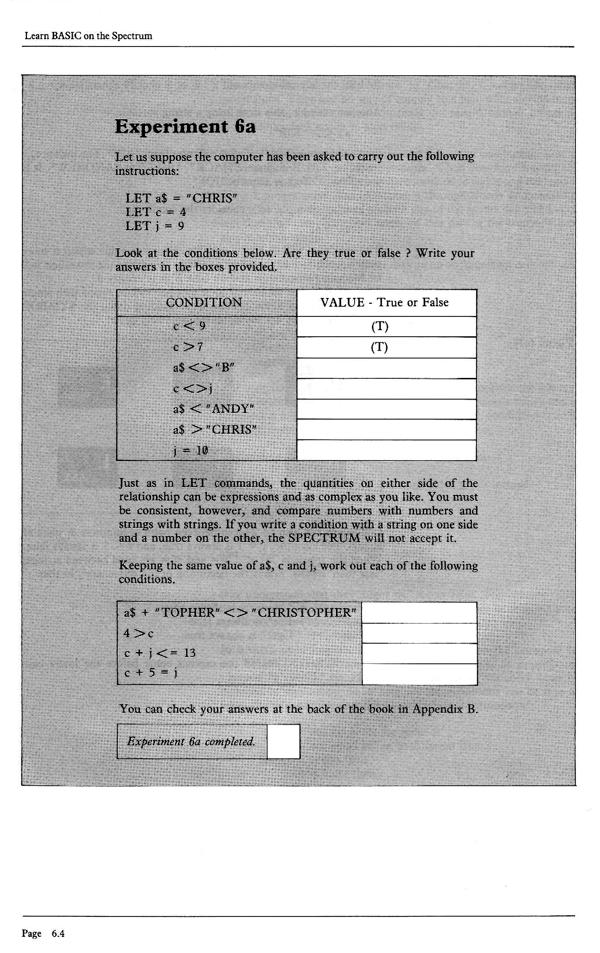 Learn BASIC on the Spectrum - Chapter 6.4