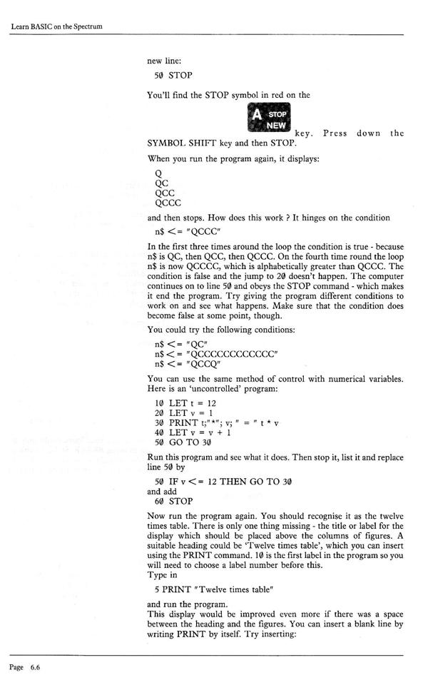 Learn BASIC on the Spectrum - Chapter 6.6