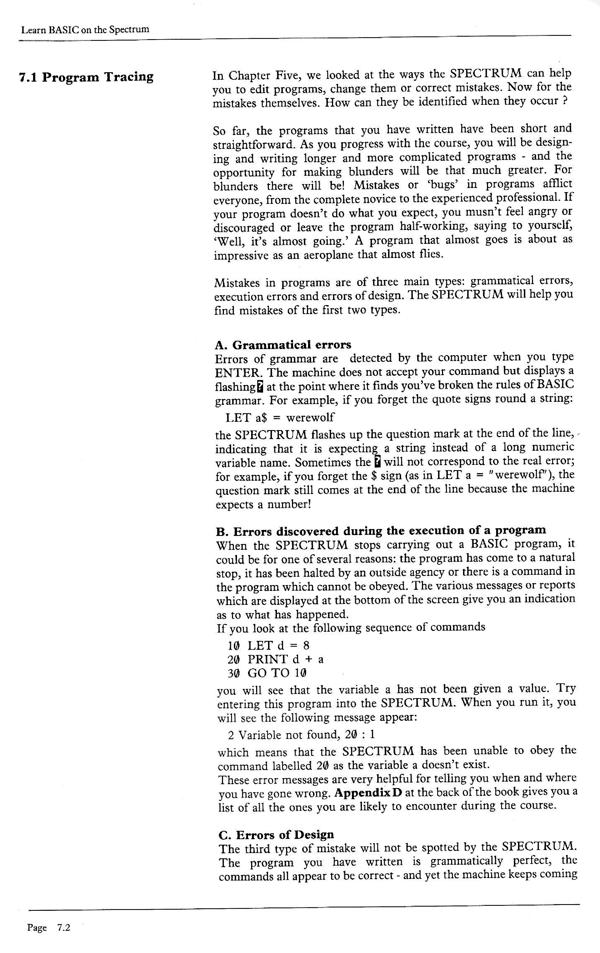 Learn BASIC on the Spectrum - Chapter 7.2