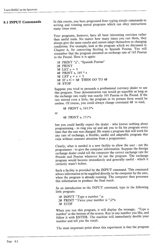 Learn BASIC on the Spectrum - Chapter 8.2