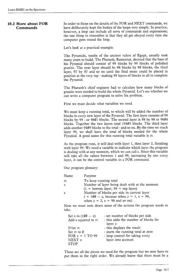 Learn BASIC on the Spectrum - Chapter 10.7