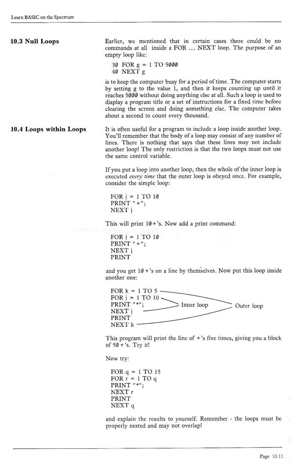 Learn BASIC on the Spectrum - Chapter 10.11