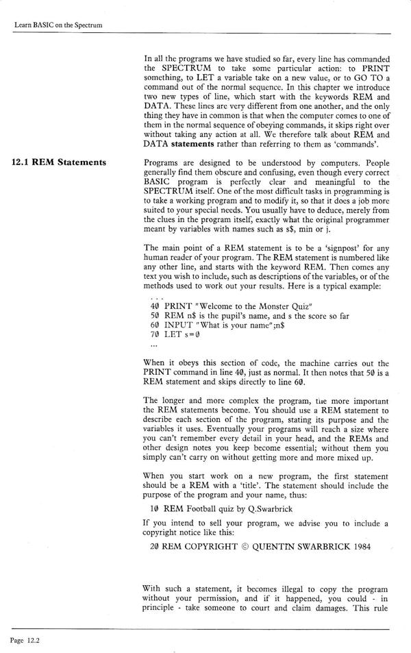 Learn BASIC on the Spectrum - Chapter 12.2