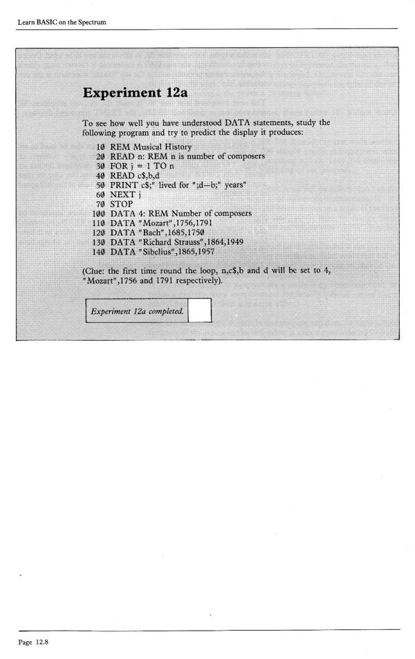 Learn BASIC on the Spectrum - Chapter 12.8