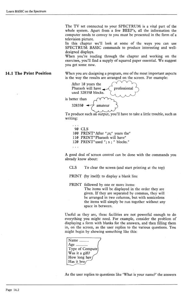 Learn BASIC on the Spectrum - Chapter 14.2