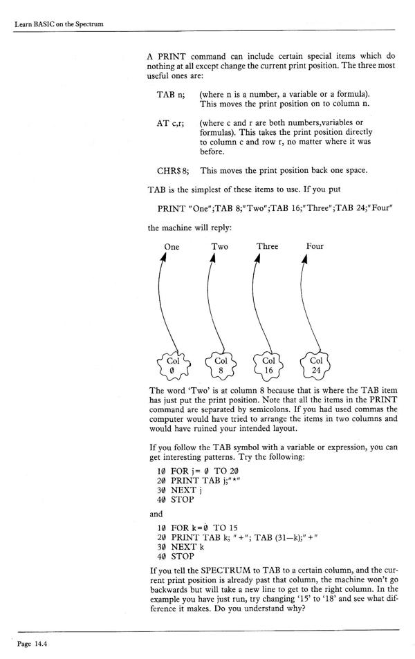 Learn BASIC on the Spectrum - Chapter 14.4