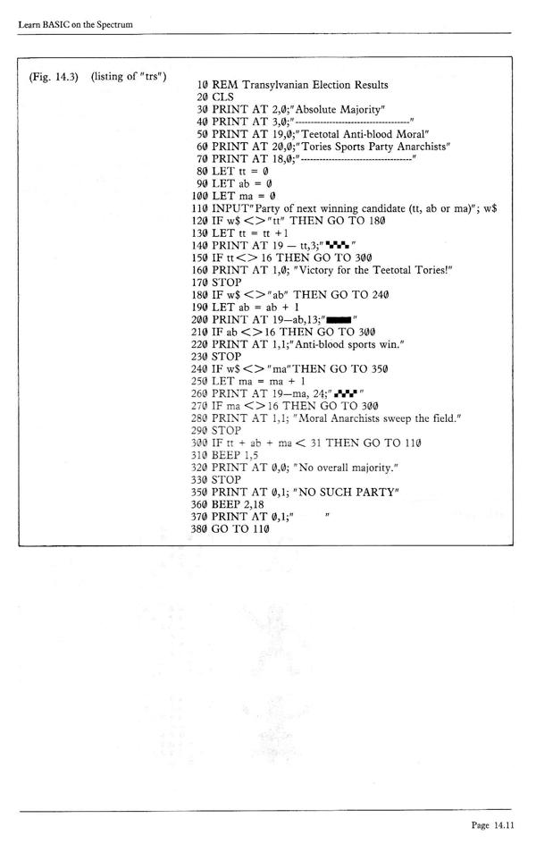 Learn BASIC on the Spectrum - Chapter 14.11