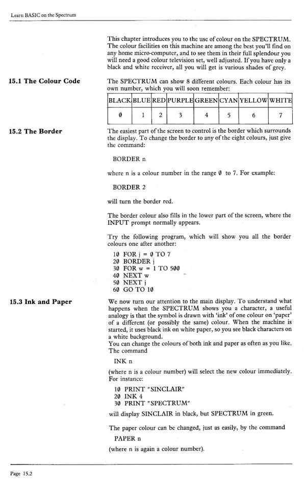 Learn BASIC on the Spectrum - Chapter 15.2